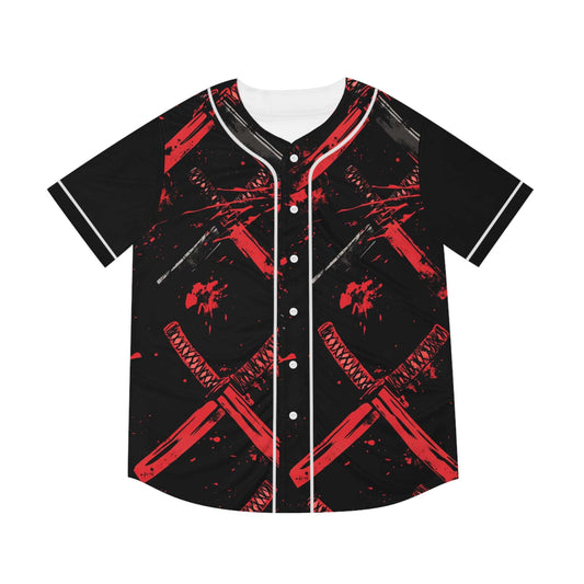 Men's Baseball Jersey - Samurai Sword Design, Perfect for Game Day or Casual Wear