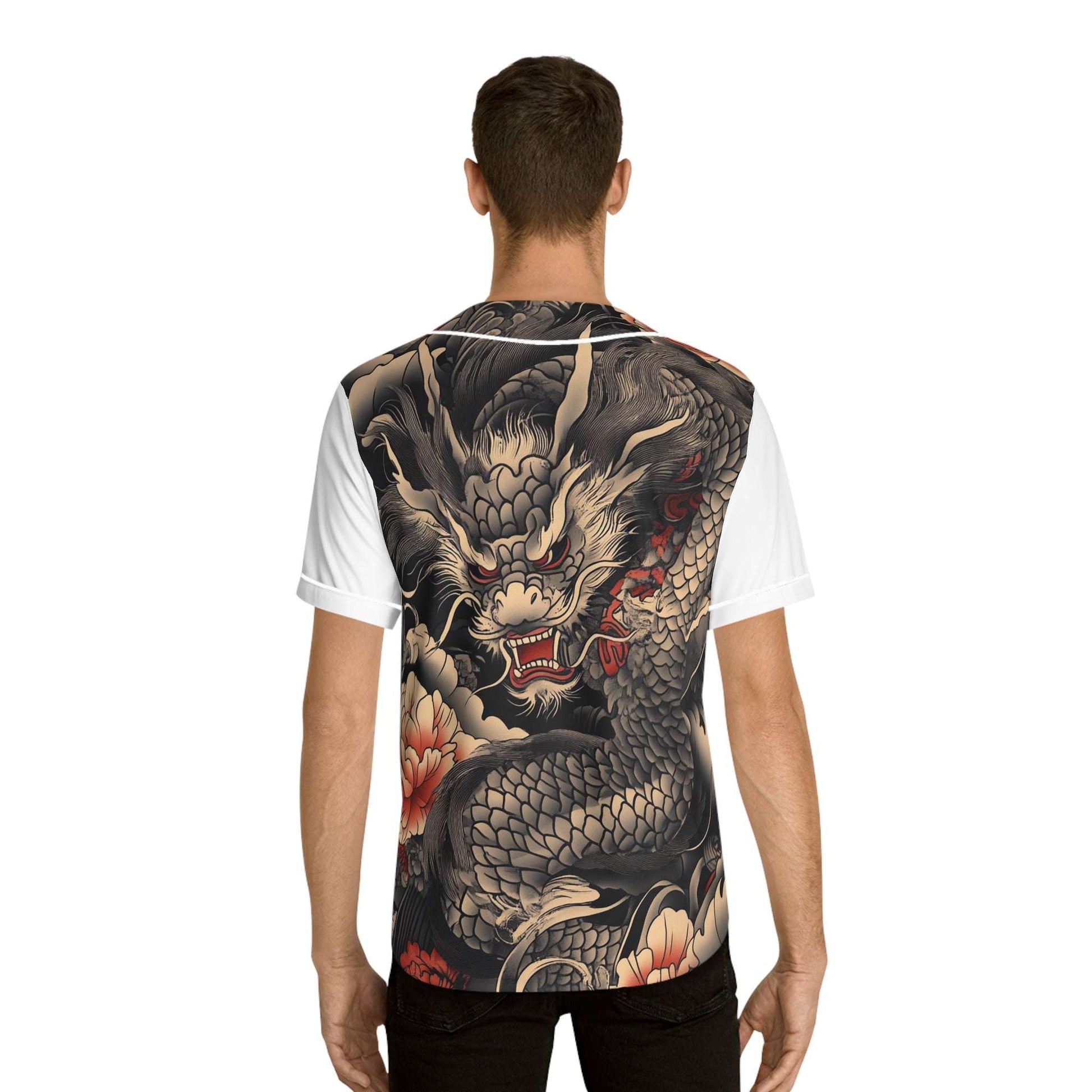 Men's Baseball Jersey with Dragon Design | Stylish Sportswear