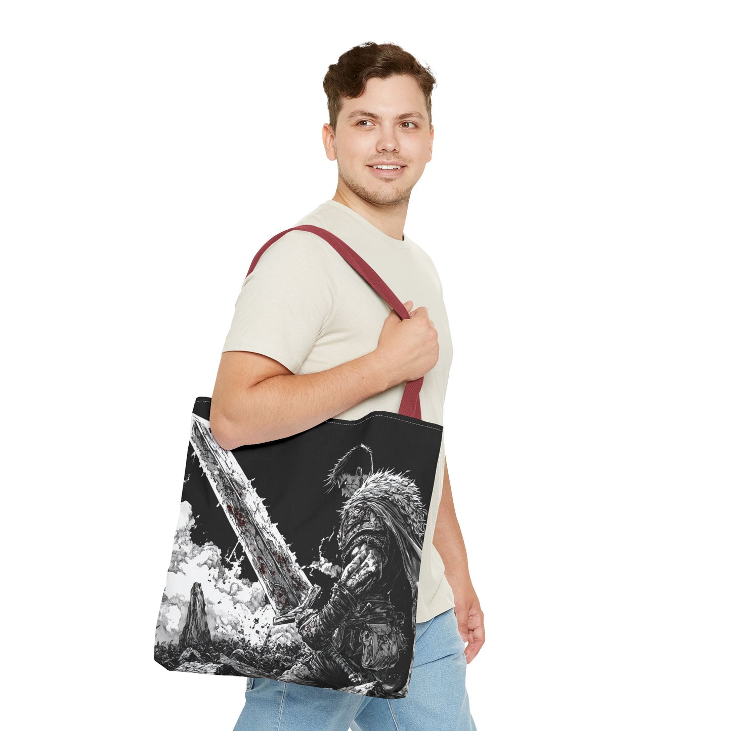 Epic Warrior Tote Bag - Stylish and Bold Art for Adventurers