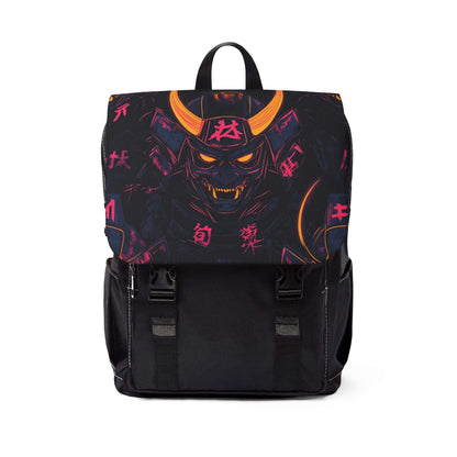 Unisex Casual Samurai-Inspired Shoulder Backpack - Bold Design for Everyday Adventures