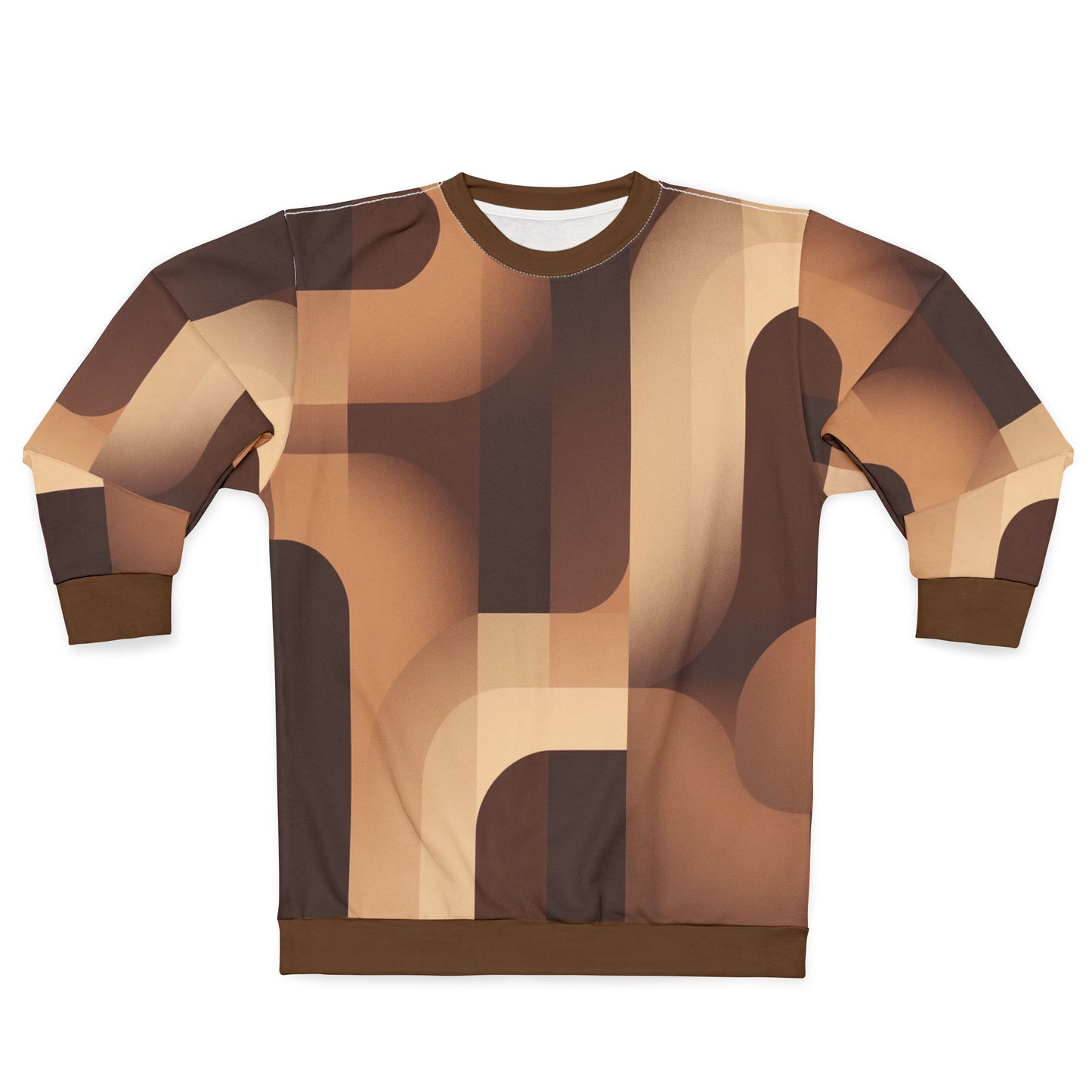 Mocha Mousse Monochrome Unisex Sweatshirt - Earthy Abstract Design