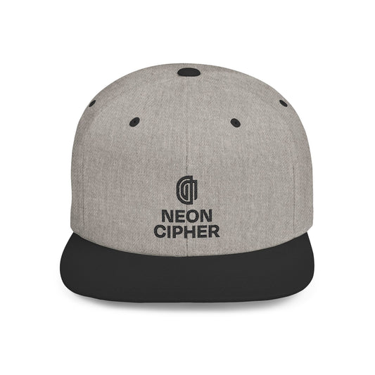 Neon Cipher Flat Bill Snapback Hat - Trendy Adjustable Cap for Street Style