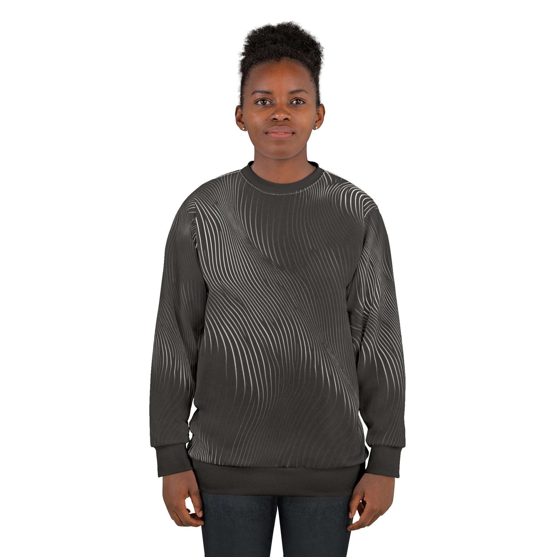 Minimalist Record Wave Pattern Unisex Sweatshirt - Cozy Casual Wear