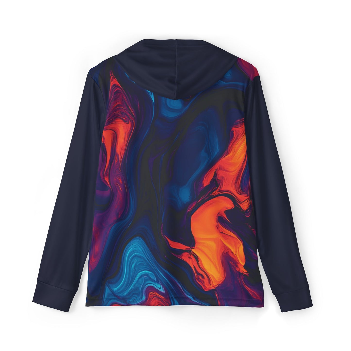 Men's Sports Warmup Hoodie - Vibrant Neon Abstract Design