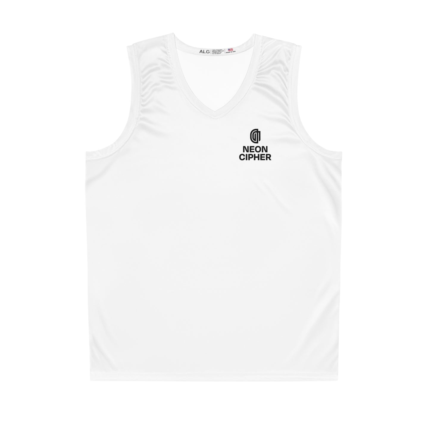 White Neon Cipher Basketball Jersey - Stylish Sportswear for Athletes & Fans