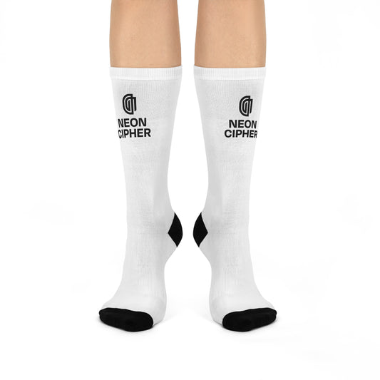 Neon Cipher Cushioned Crew Socks - Stylish Comfort for Everyday Wear