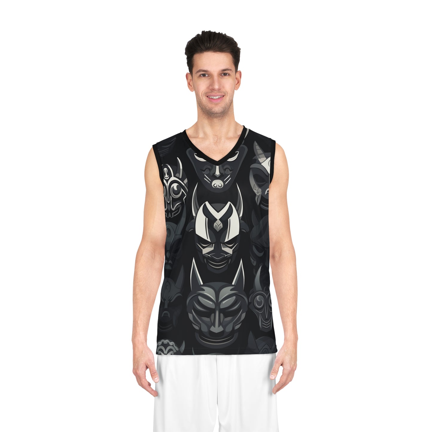 Tribal Mask Basketball Jersey - Stylish & Unique Athletic Wear