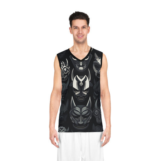 Tribal Mask Basketball Jersey - Stylish & Unique Athletic Wear