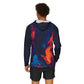 Men's Sports Warmup Hoodie - Vibrant Neon Abstract Design