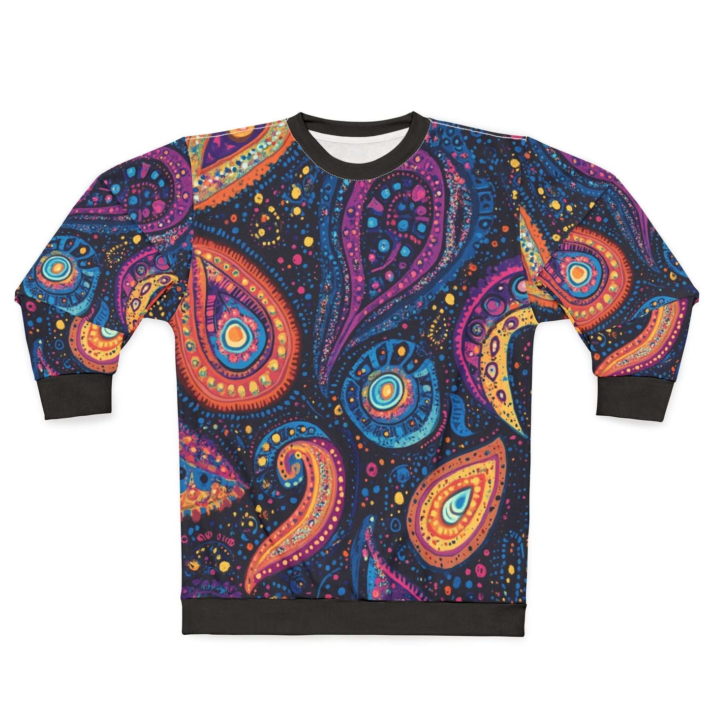 Colorful Bohemian Unisex Sweatshirt - Vibrant Paisley Design