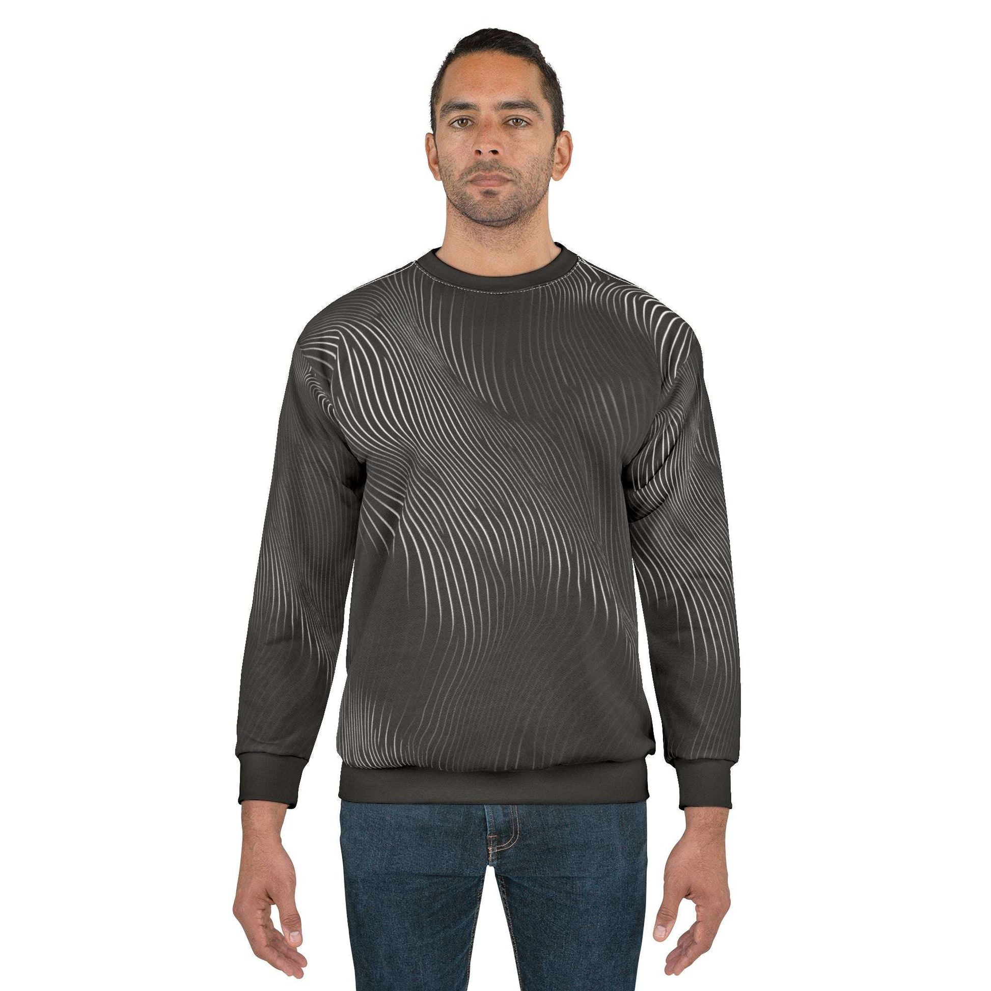 Minimalist Record Wave Pattern Unisex Sweatshirt - Cozy Casual Wear