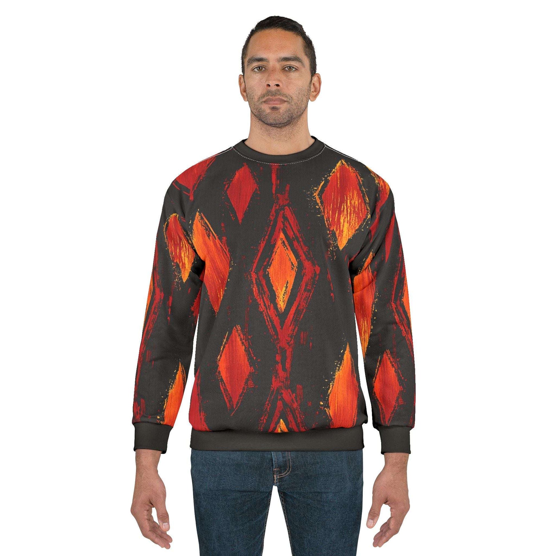 Vibrant Geometric Unisex Sweatshirt - Cozy and Stylish for Everyday Wear