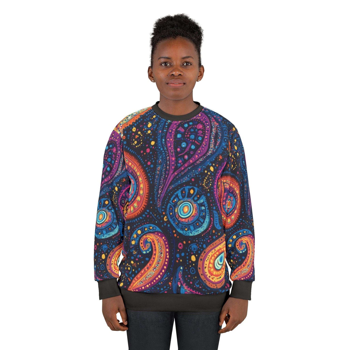 Colorful Bohemian Unisex Sweatshirt - Vibrant Paisley Design