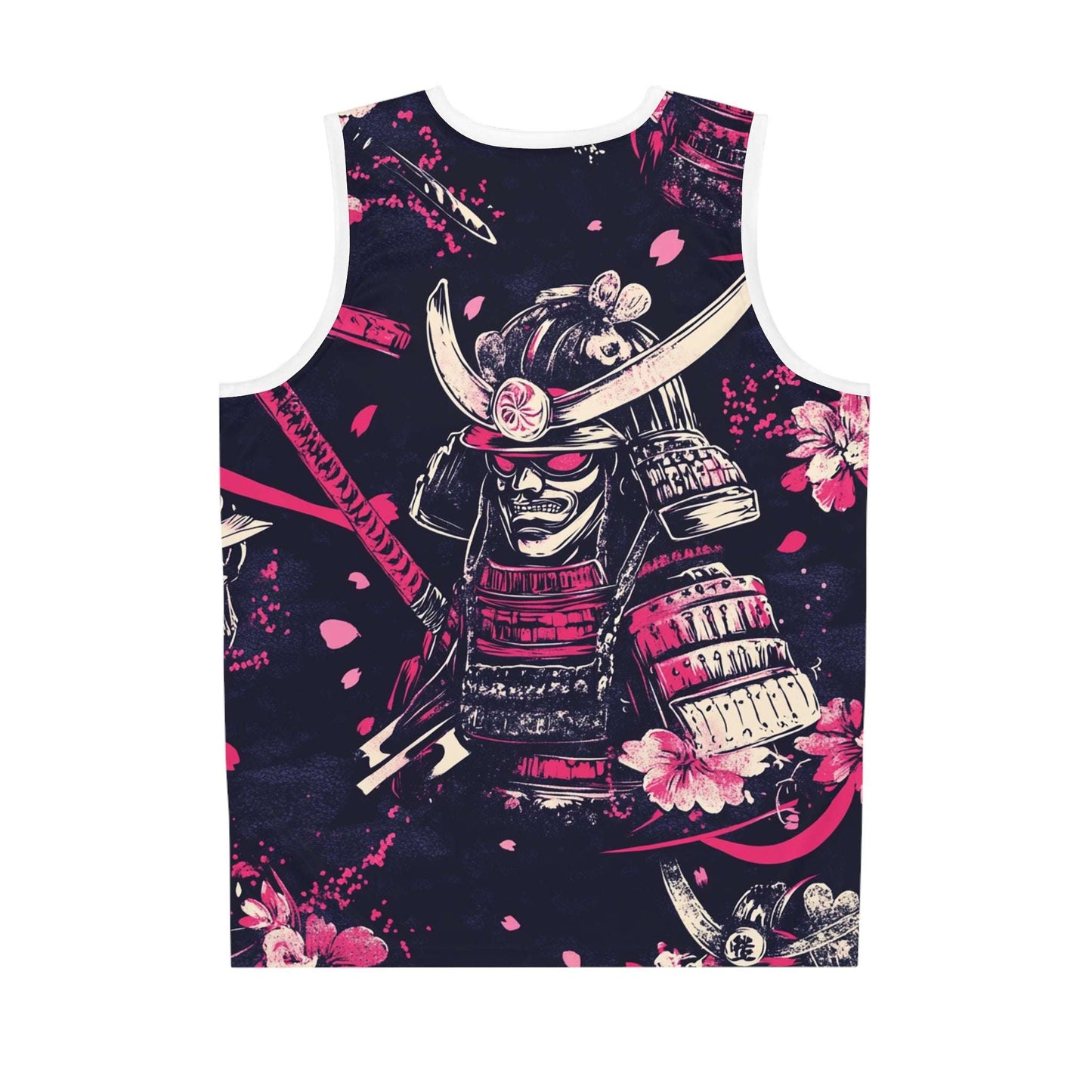 Samurai Themed Basketball Jersey - Bold Floral Design for Sports Enthusiasts