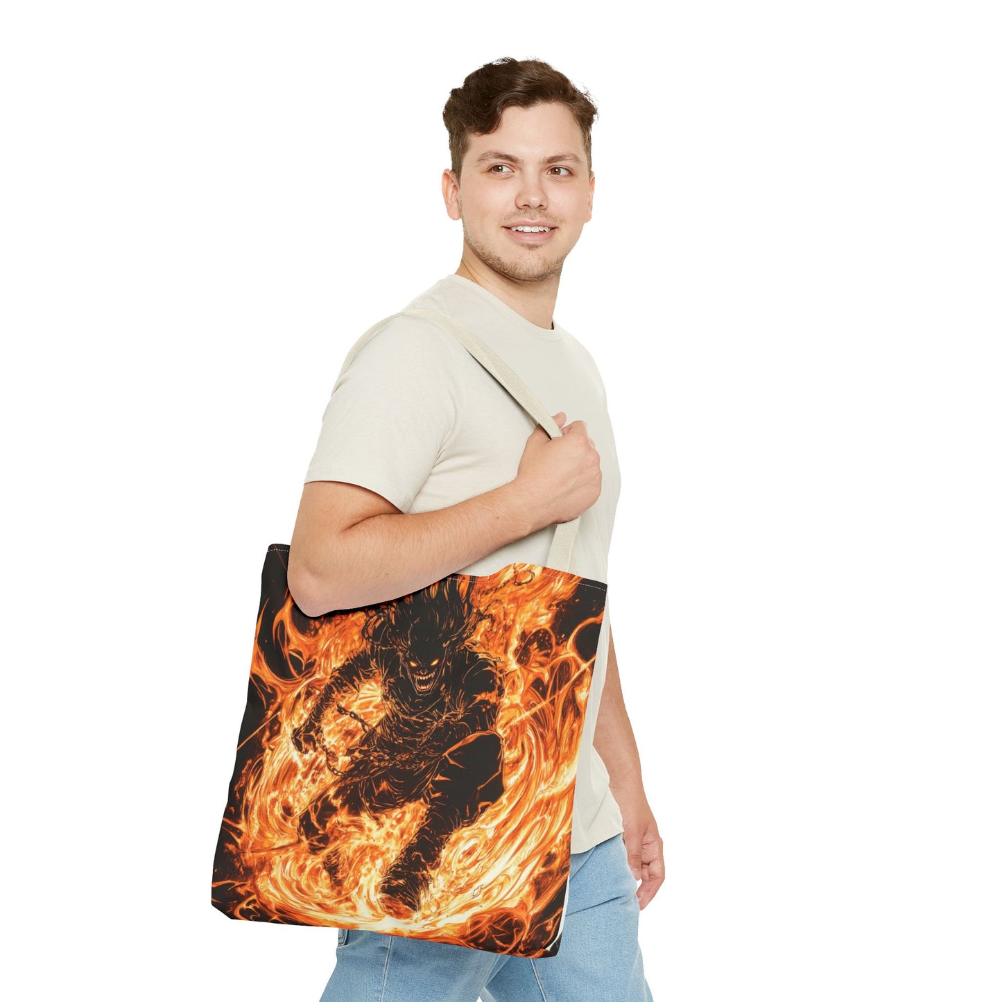 Fire Magic Tote Bag - Bold & Vibrant Design for Anime Lovers