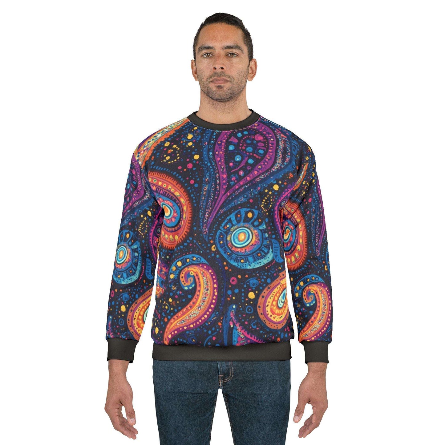 Colorful Bohemian Unisex Sweatshirt - Vibrant Paisley Design