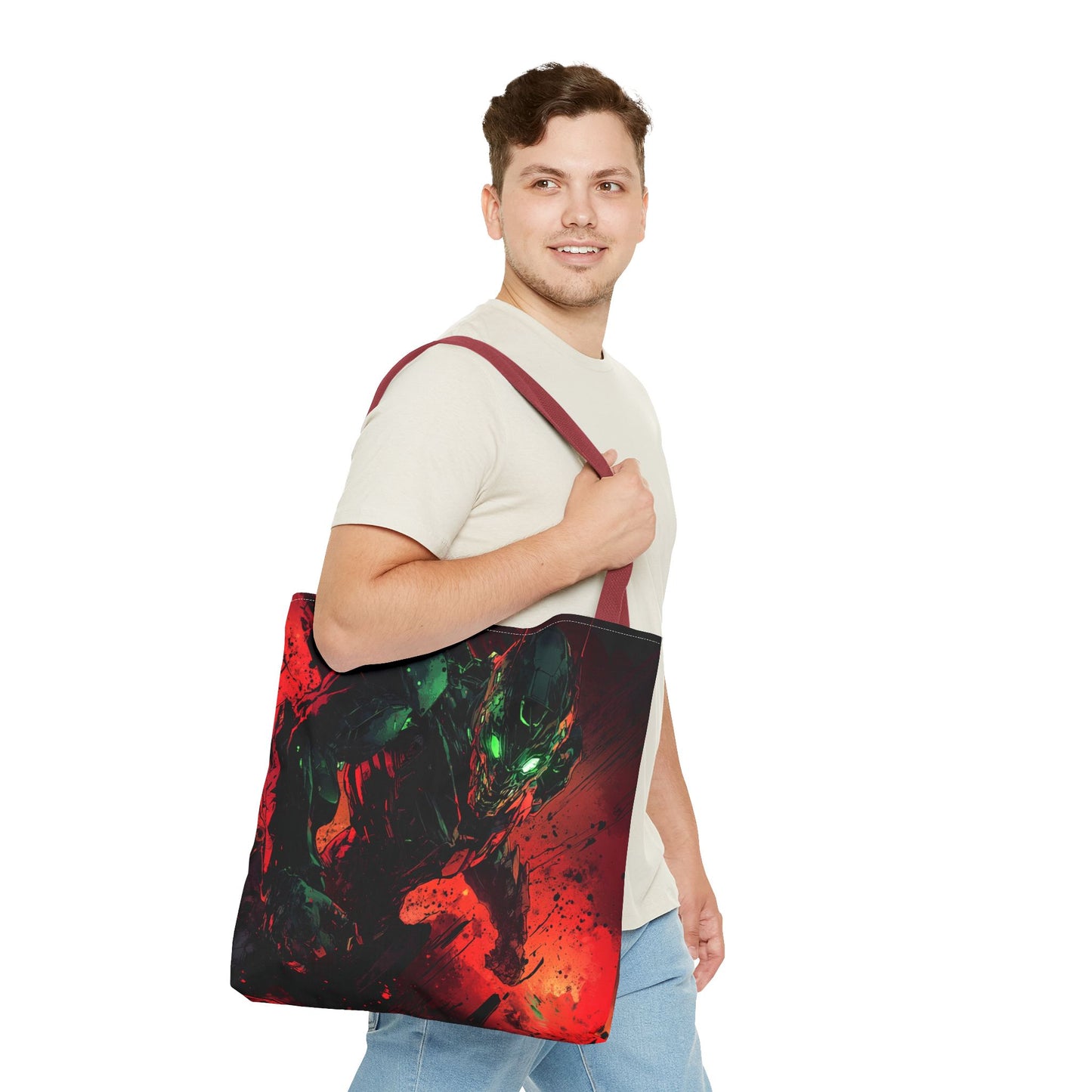 Vibrant Graphic Tote Bag - Futuristic Design for Sci-Fi Lovers