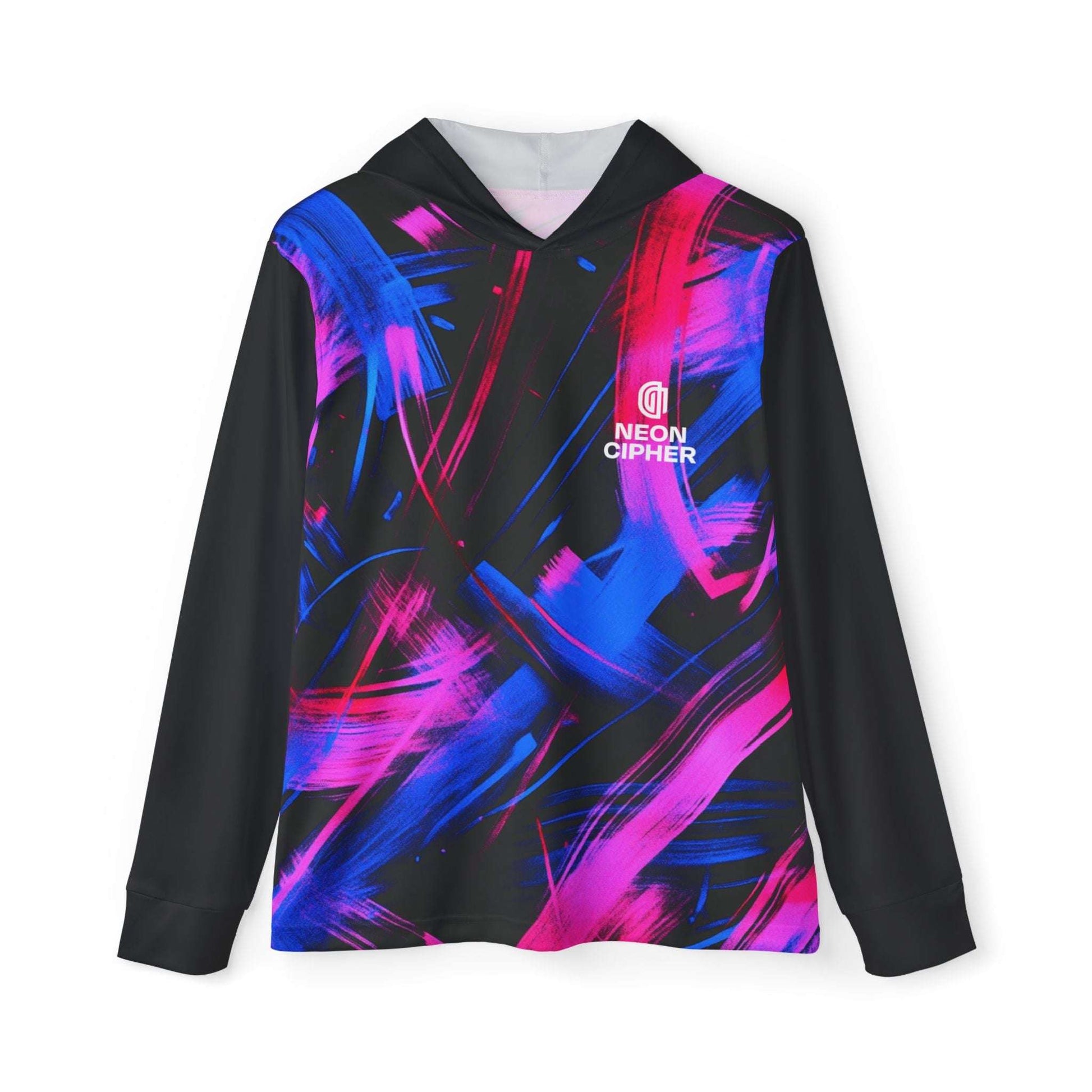 Sports Hoodie - Neon Synthwave Vaporwave Cyberpunk Design