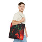 Vibrant Graphic Tote Bag - Futuristic Design for Sci-Fi Lovers