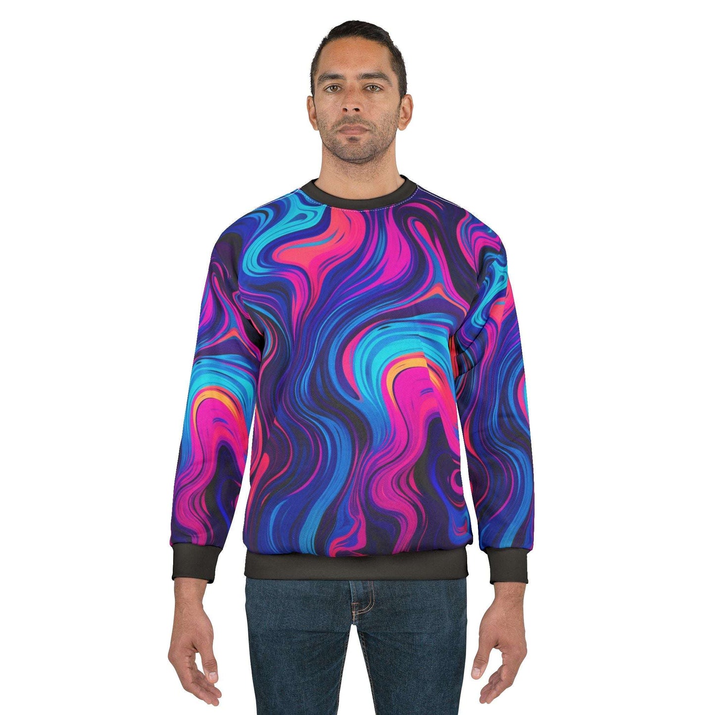 Vibrant Swirl Unisex Sweatshirt - Colorful Abstract Design