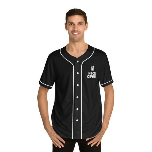 Men's Baseball Jersey with Neon Cipher & Dragon Design | Trendy Sportswear for Game Day & Street Style